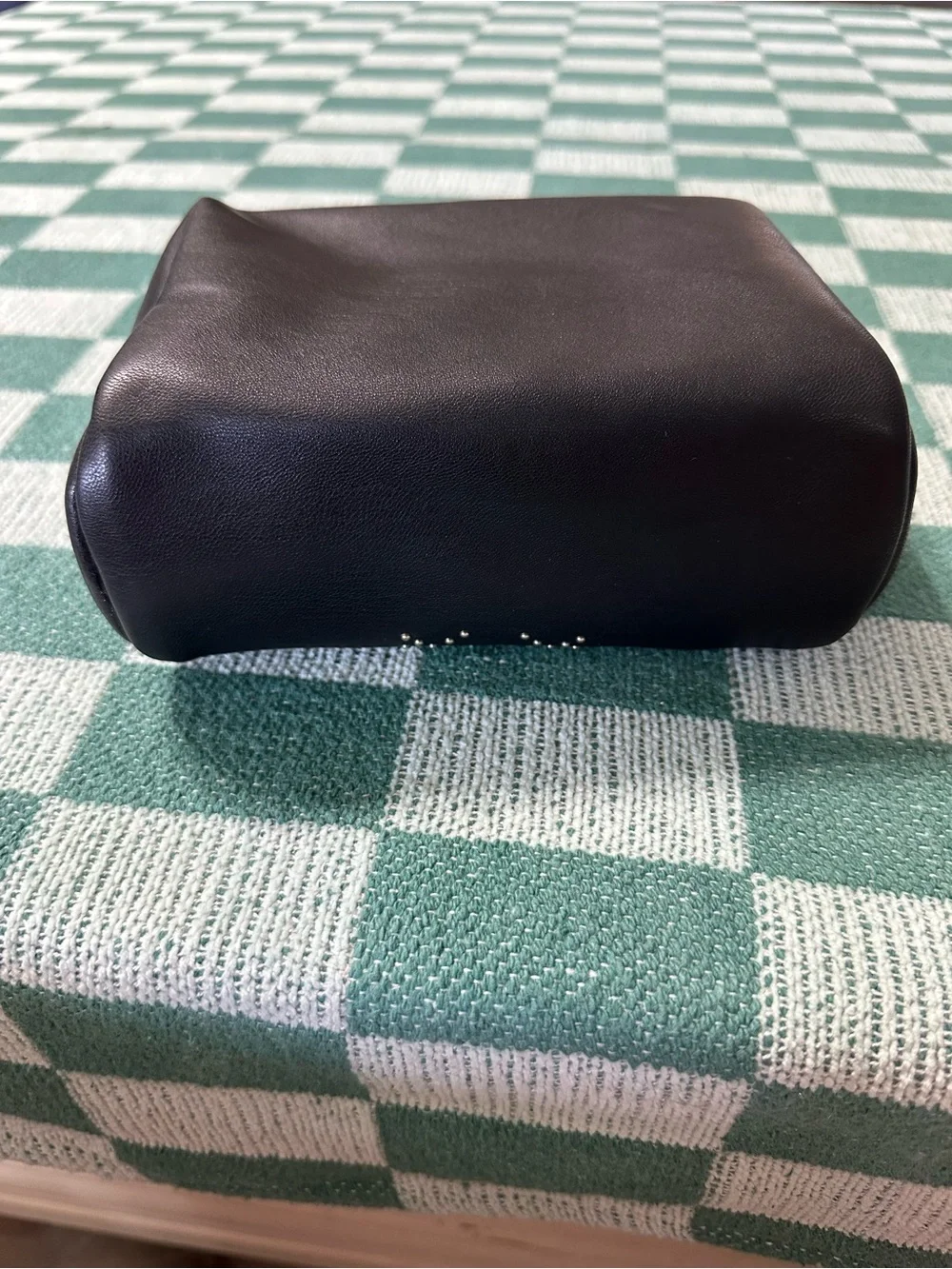 Dior Cosmetic Makeup Bag Toiletry Pouch Case Studded Faux Leather